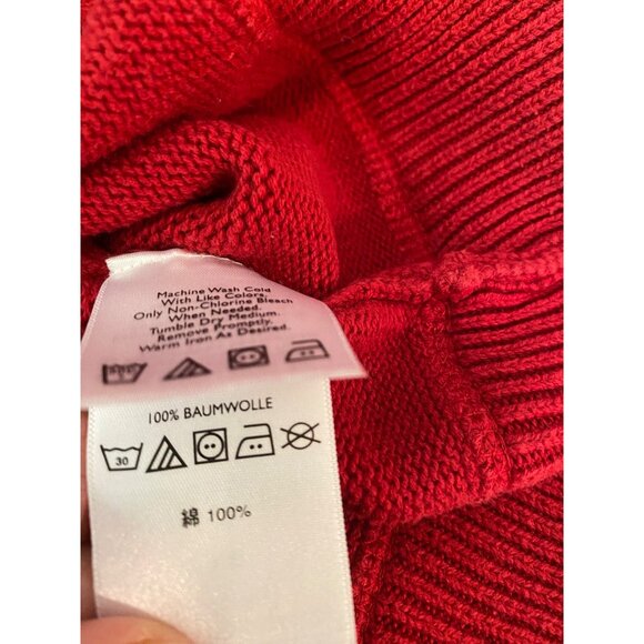 Eddie Bauer Mens Red Cotton Quarter-Zip Pullover Sweater XL - Picture 4 of 10